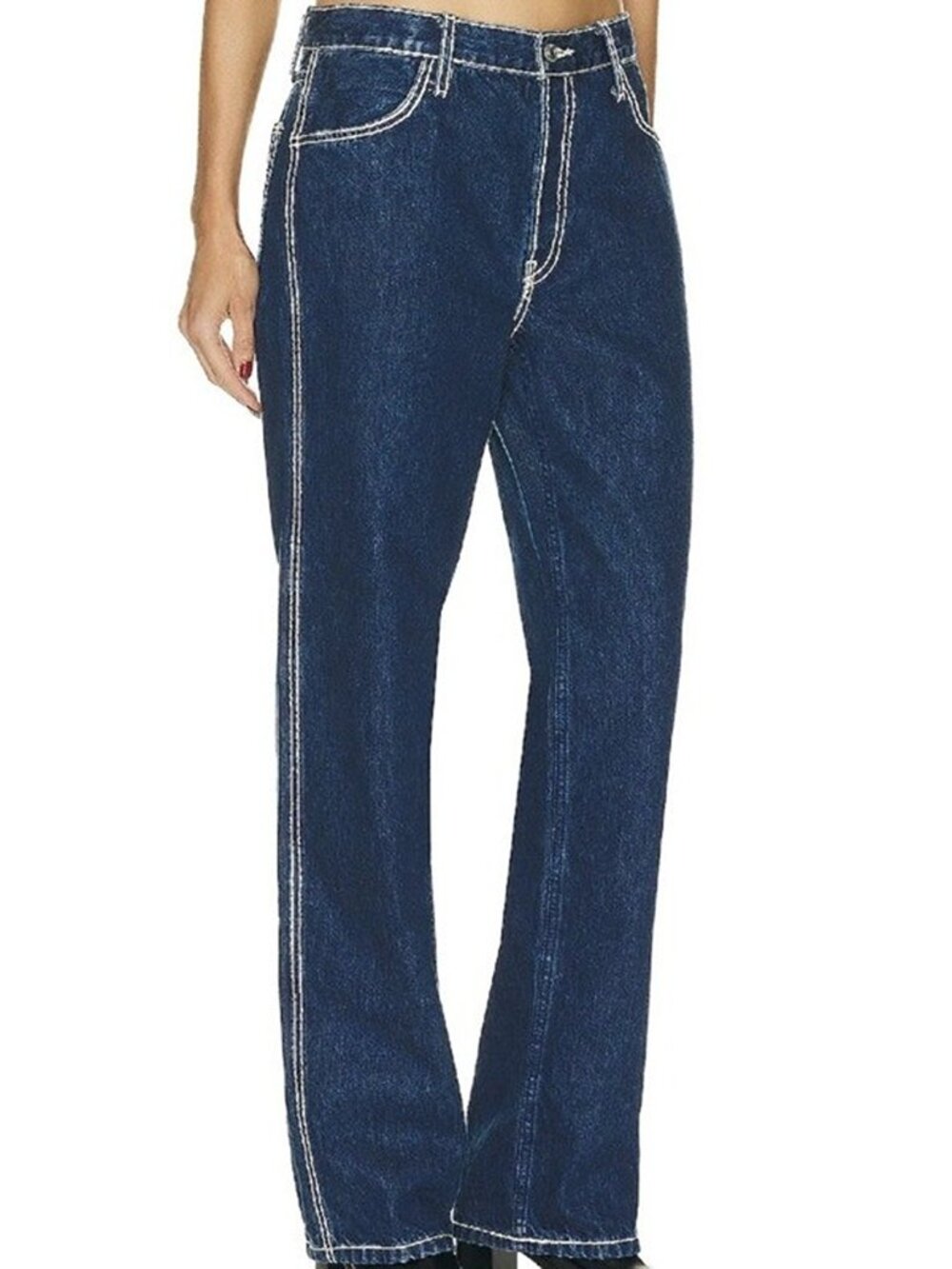 nwt RE/DONE Chunky Stitch Indigo Loose Long Jean